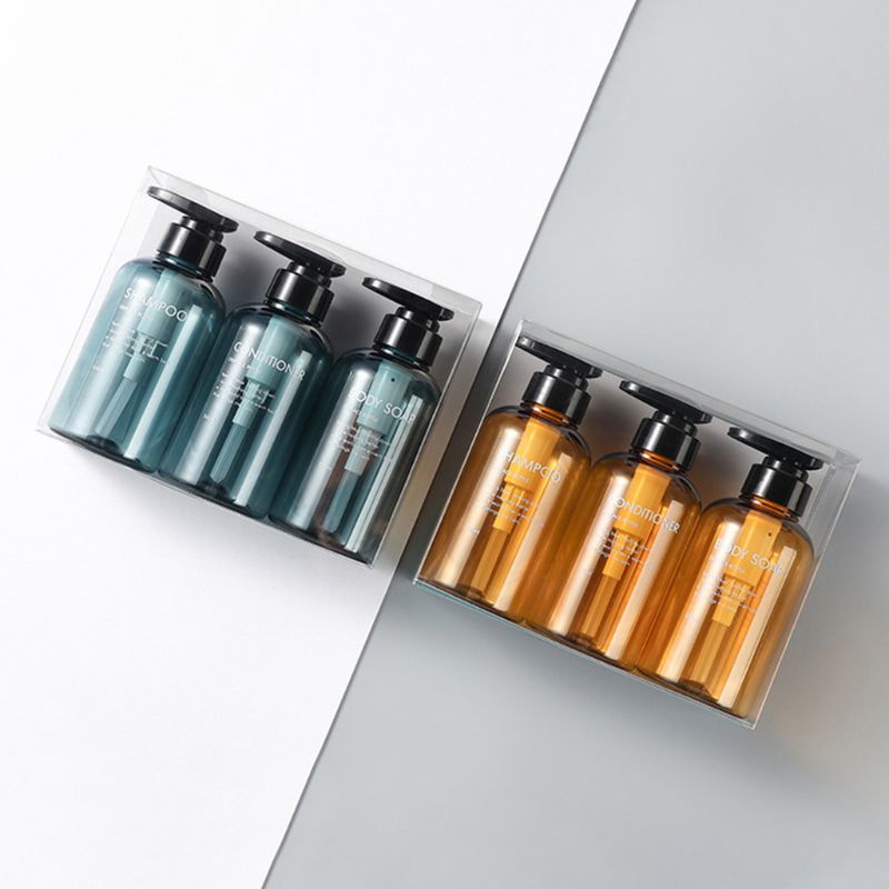 Set 3 Chai Rỗng 500ml Đựng Dầu Gội Sữa Tắm Dạng Nhấn Tiện Dụng