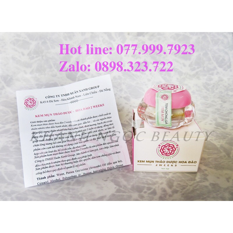 20 hộp kem mụn thảo dược Hoa Đào 2 Weeks