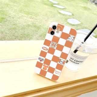 Ốp lưng iphone trắng cam Caro Be@rBrick ốp iphone cạnh vuông 6s/6splus/7/7plus/8/8plus/xs/11/12/pro/max/plus/promax e194