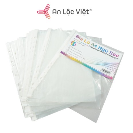 Bìa lỗ - File lỗ ngũ sắc A4 400gr / 460gr (100 tờ)