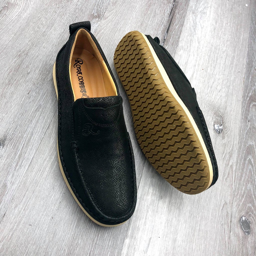 Giầy lười nam da thật hàn quốc đế cao su 2020 HT686