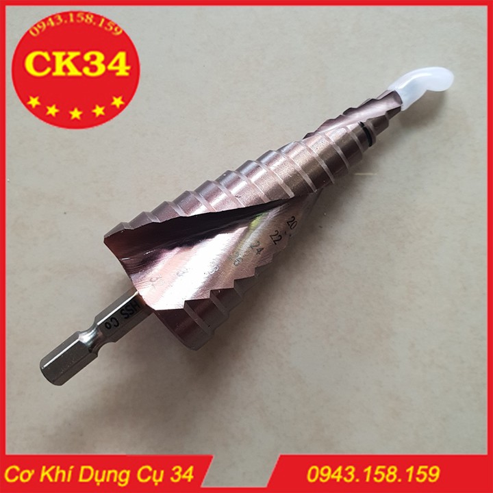 Mũi khoan bước tháp HSS Coban M35 4 - 32mm siêu cứng,khoan inox,sắt..