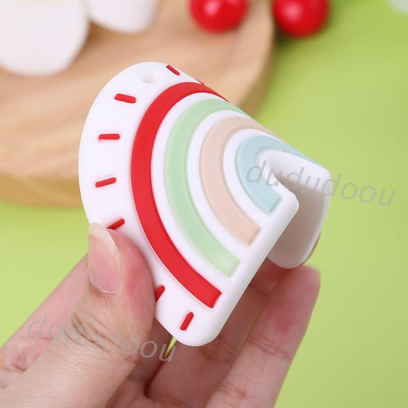 Dây Silicon Ngậm Mọc Răng Màu Cầu Vồng Cho Bé