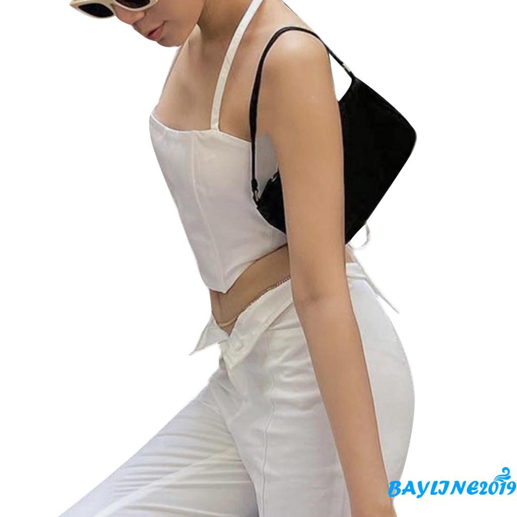 Áo Croptop Hai Dây Màu Sắc Thời Trang Mùa Hè Quyến Rũ Cho Nữ