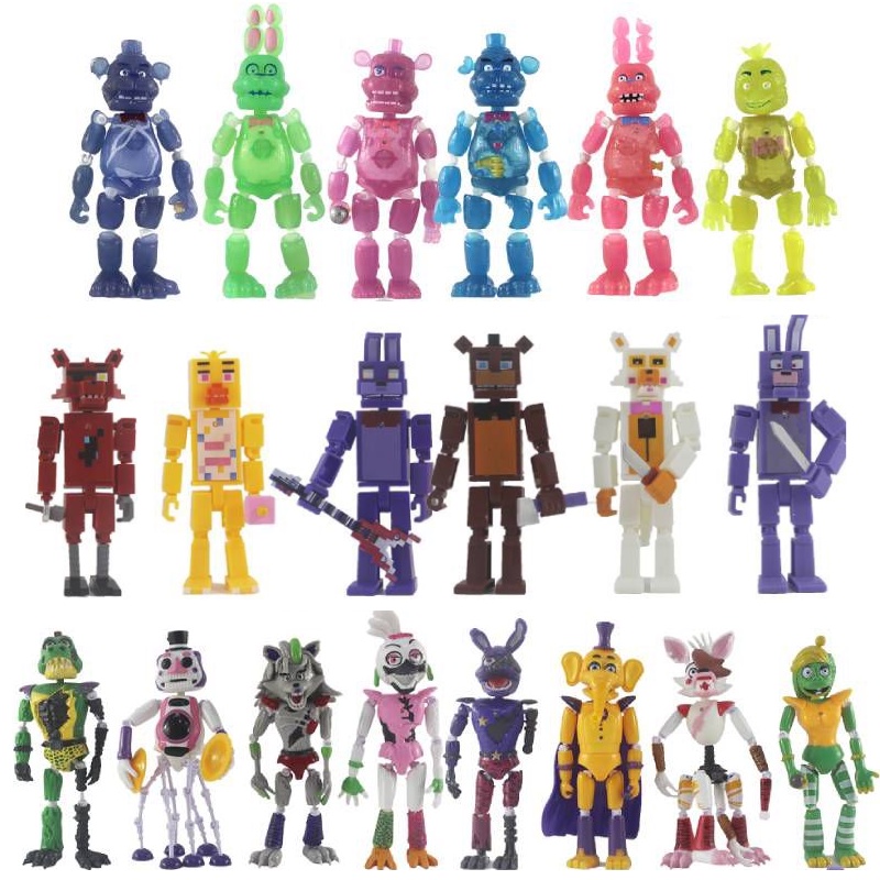 18cm 6/8PCS Five Nights At Freddy Character Luminous Lighting Action Figure Toys Kids Adults Birthday Xmas Gift