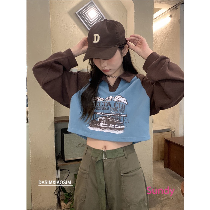 Áo Sơ Mi Tay Dài In Họa Tiết Khối Màu Phong Cách Vintage Thời Trang Mùa Thu Dành Cho Nữ Plus Size