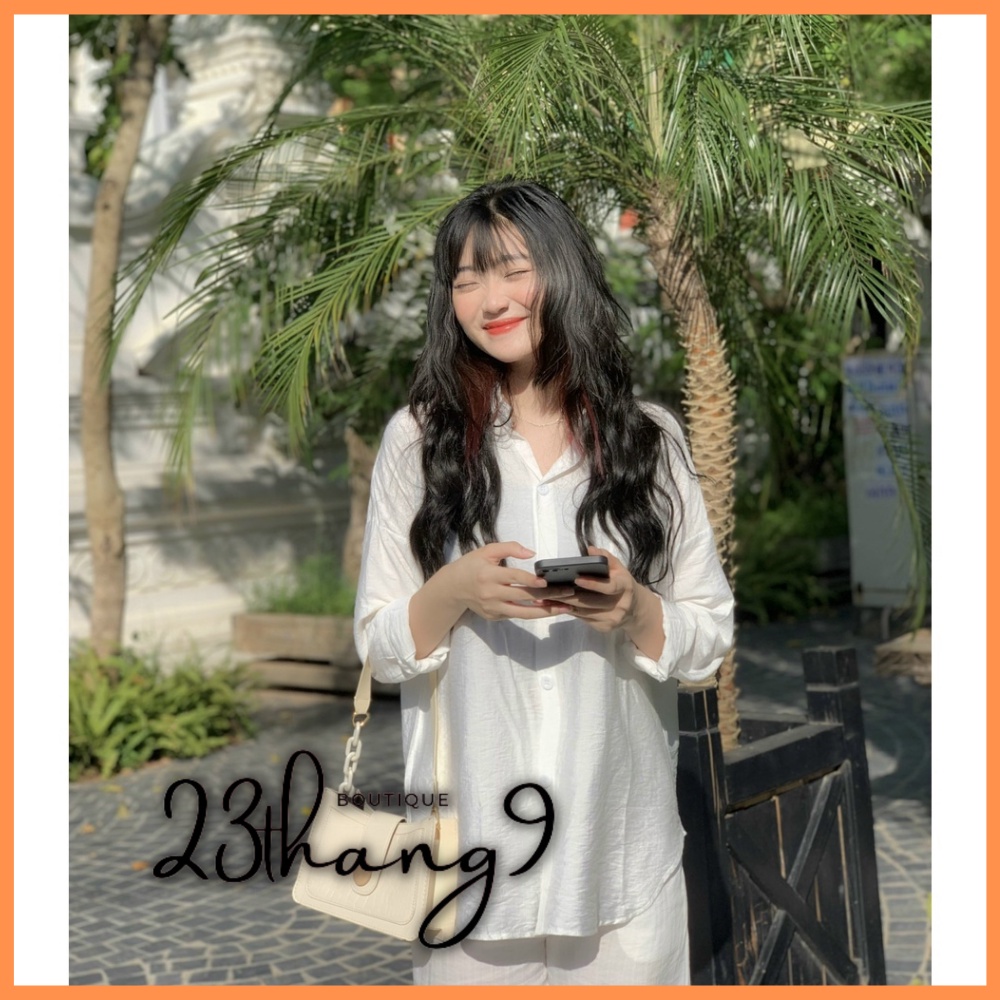 Áo sơ mi nữ áo sơ mi trắng form rộng tay dài chất thô cao cấp phong cách ulzzang hàn quốc công sở đi chơi đi làm