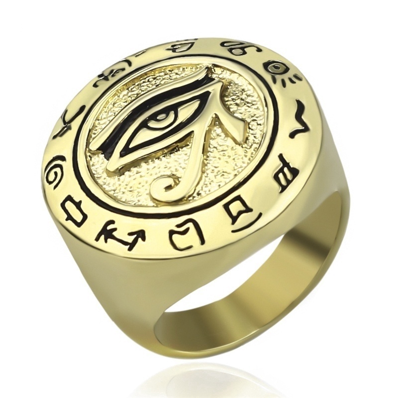 Eye of Horus Trend Hip Hop Men's Punk Ring Gold Silver Personality Fashion Charm Jewelry Gift Ring