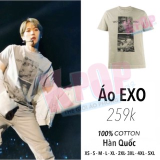 E.X.O Áo phông không cổ ngắn tay
