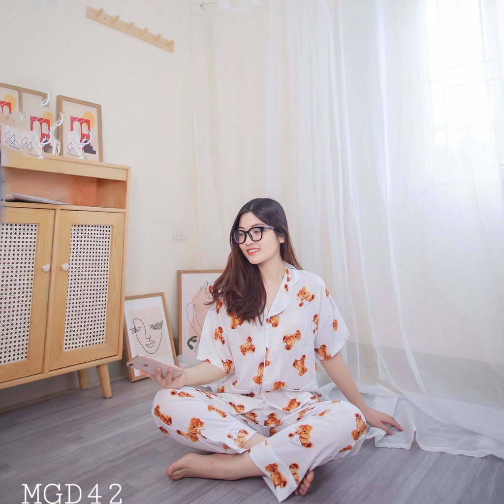 Đồ Ngủ Nữ Cao Cấp Lụa Hàn Mát Kiểu Dáng Hàn Quốc Cực Xinh Pijama Quảng Châu | BigBuy360 - bigbuy360.vn