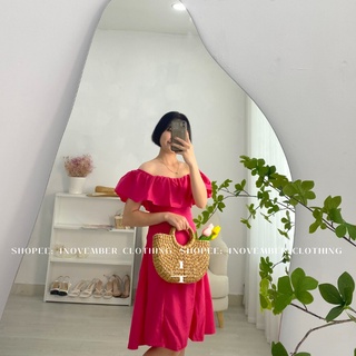Đầm - váy thô trễ vai dáng xòe