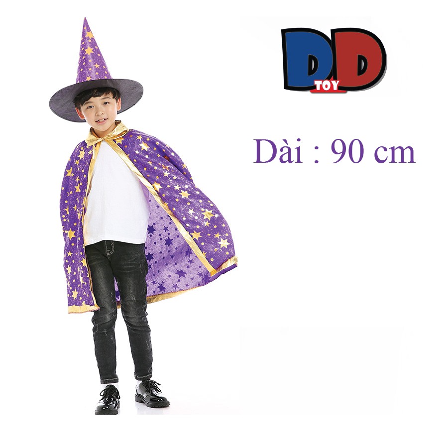 Cosplay phù thủy cho bé cùng Áo choàng kèm mũ hoá trang haloween