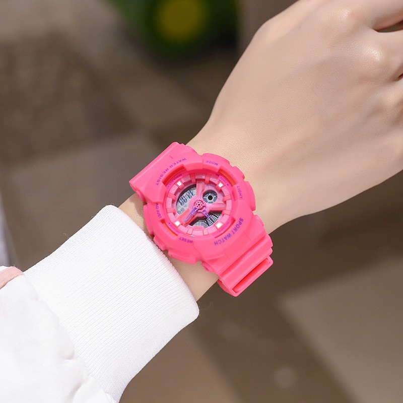 Đồng hồ thể thao nữ Sport watch SW050 chính hãng, điện tử, xem thứ, ngày, tháng, bấm giờ, báo thức, đèn led | BigBuy360 - bigbuy360.vn