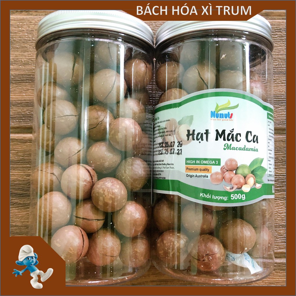 Hạt dinh dưỡng Macca úc nứt vỏ, đã sấy, ăn liền (tặng kèm đồ tách vỏ) - Hộp 500g