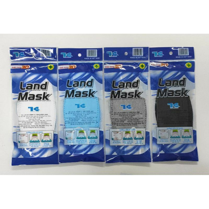 Khẩu trang 3D Land Mask 4 lớp kháng khuẩn Hàn Quốc ( 1 túi 6 cái)