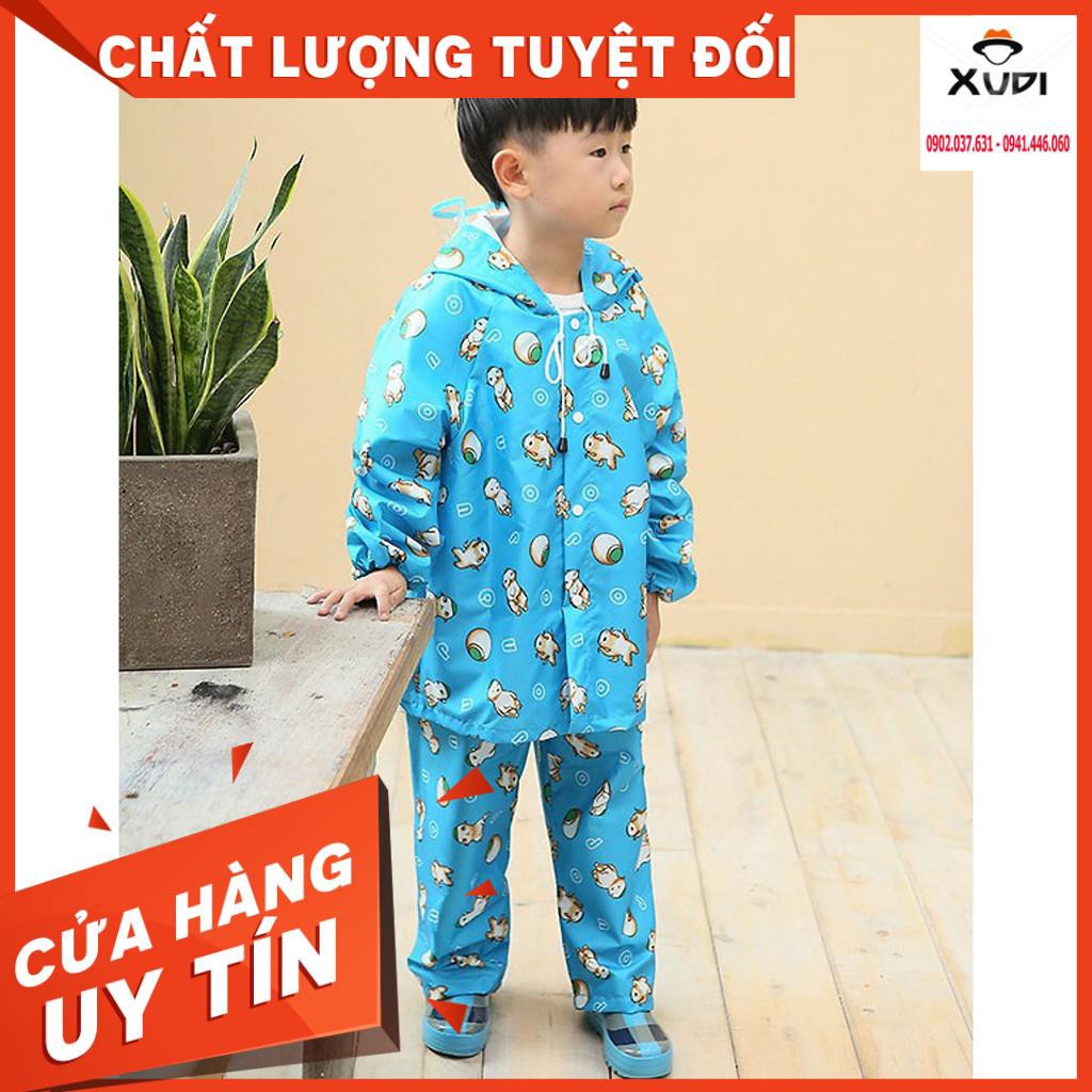 Bộ Quần Áo Mưa Vải Dù Số Cho Bé Chống Thấm