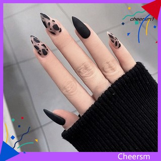 Set 24 Móng Tay Giả Họa Tiết Bò Sữa Dễ Thương