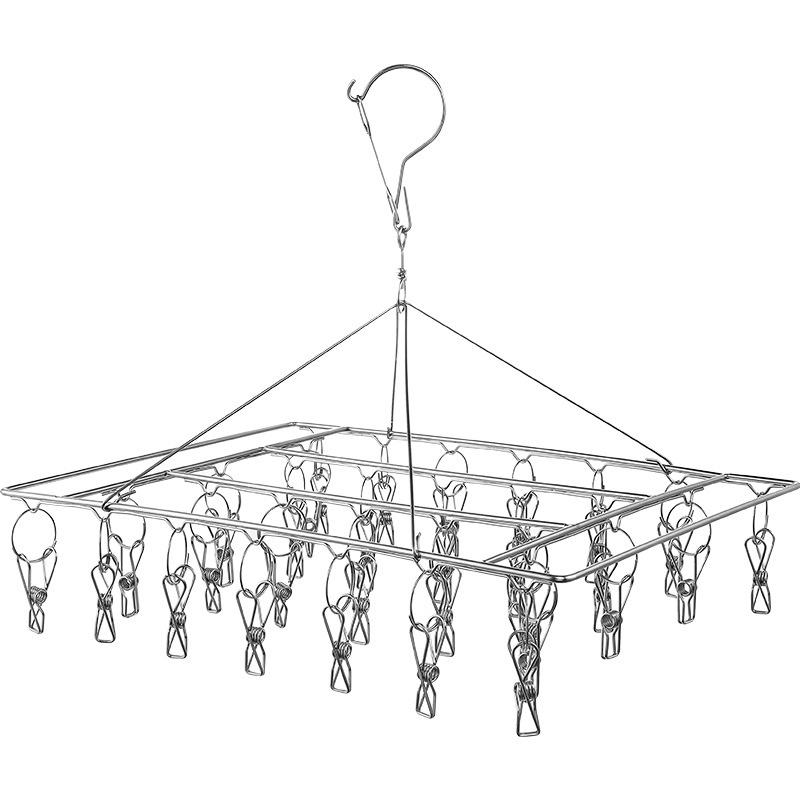 Móc Treo Phơi Đồ Đa Năng 30 Kẹp Bằng Thép Không Gỉ