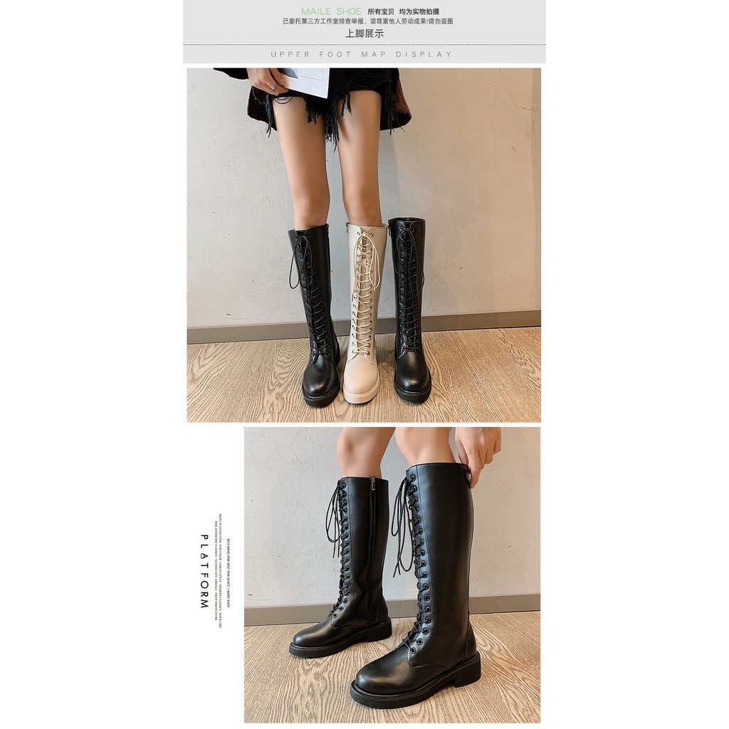 Bốt da trơn cao cổ buộc dây cá tính MBS500 - Seun Shoes | BigBuy360 - bigbuy360.vn