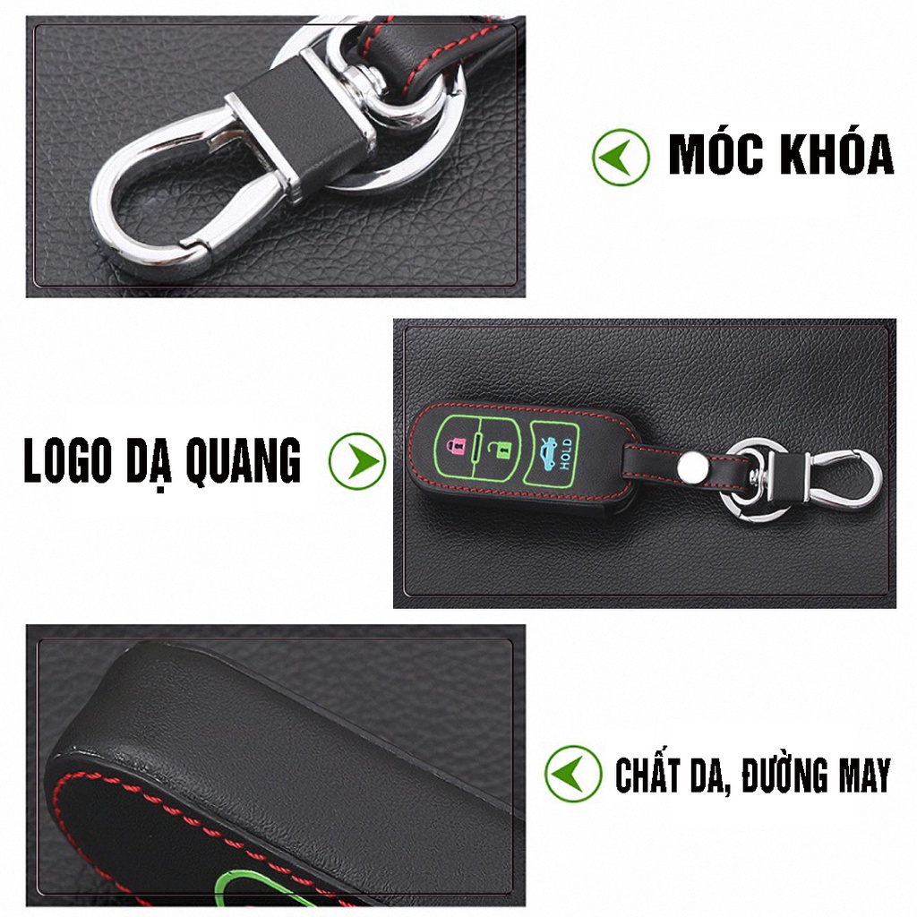 Bao da bọc chìa khóa ô tô, Mazda xe hơi 3-2 nút Minh House