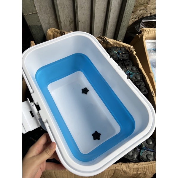 Thùng đựng cá PE có nắp đậy, gấp gọn tiện lợi_39x25.5x23.5cm