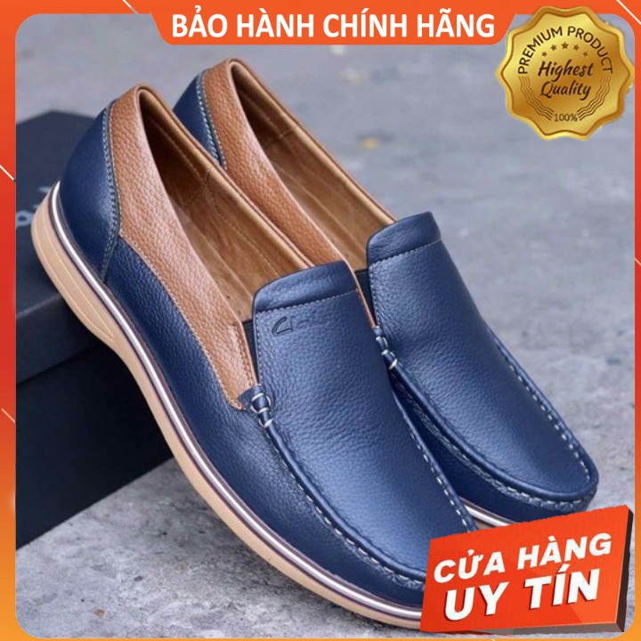 GIÀY LƯỜI DA BÒ CLARKS XANH MẪU MỚI 2021 NHẬP KHẨU NGUYÊN HỘP