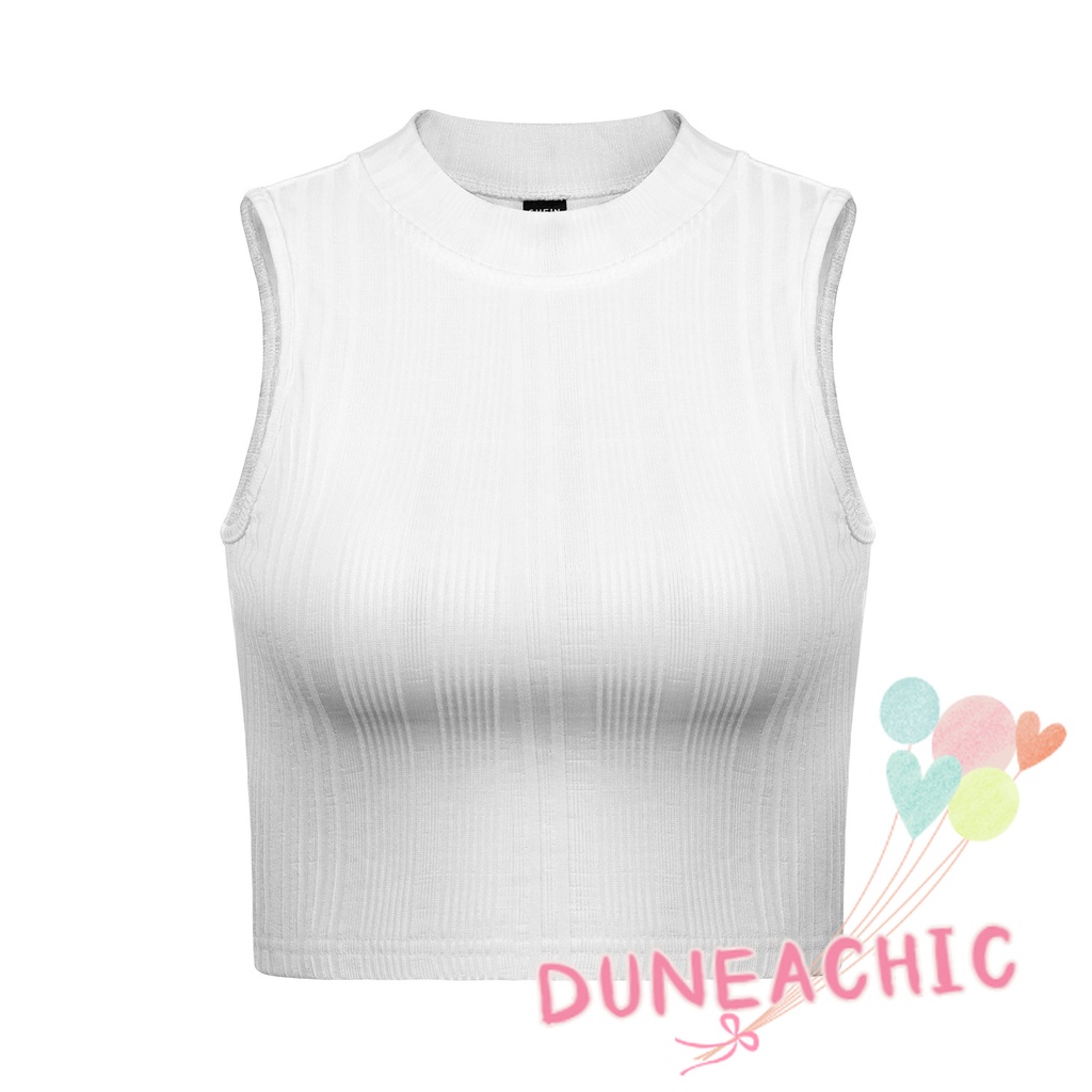 DUNEA Áo Tank Top Cổ Tròn Màu Trơn Thời Trang Cho Nữ