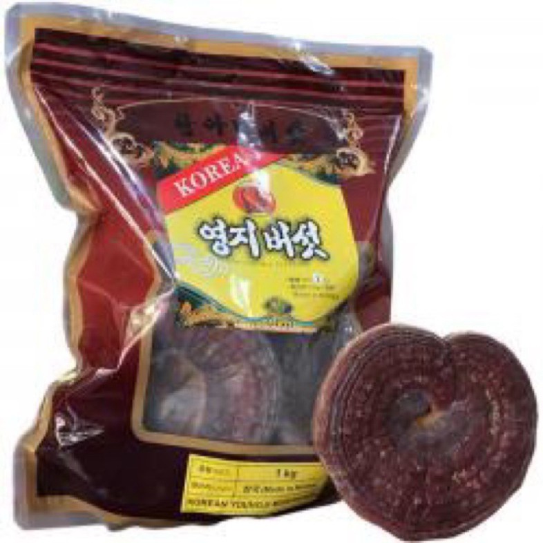 Nấm linh chi đỏ 6 năm tuổi MUSHROOM túi Xanh Hàn Quốc, Túi 1kg