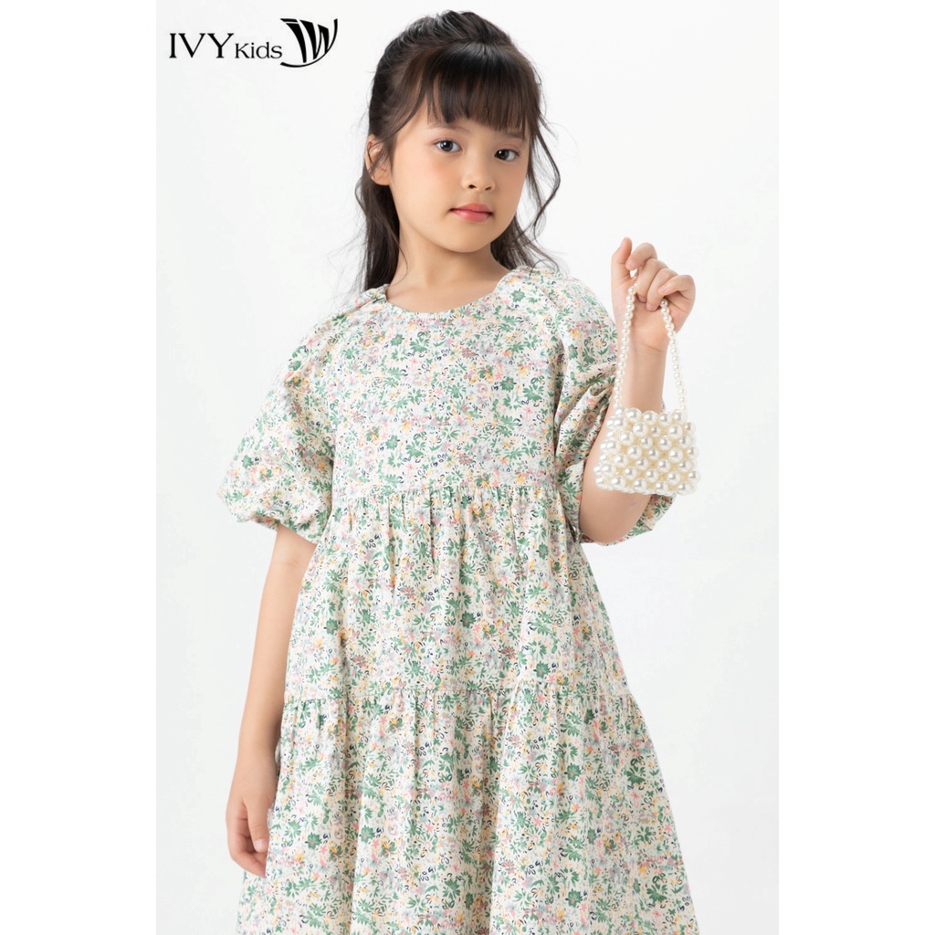 Đầm babydoll tay bồng bé gái IVY moda MS 48G1530