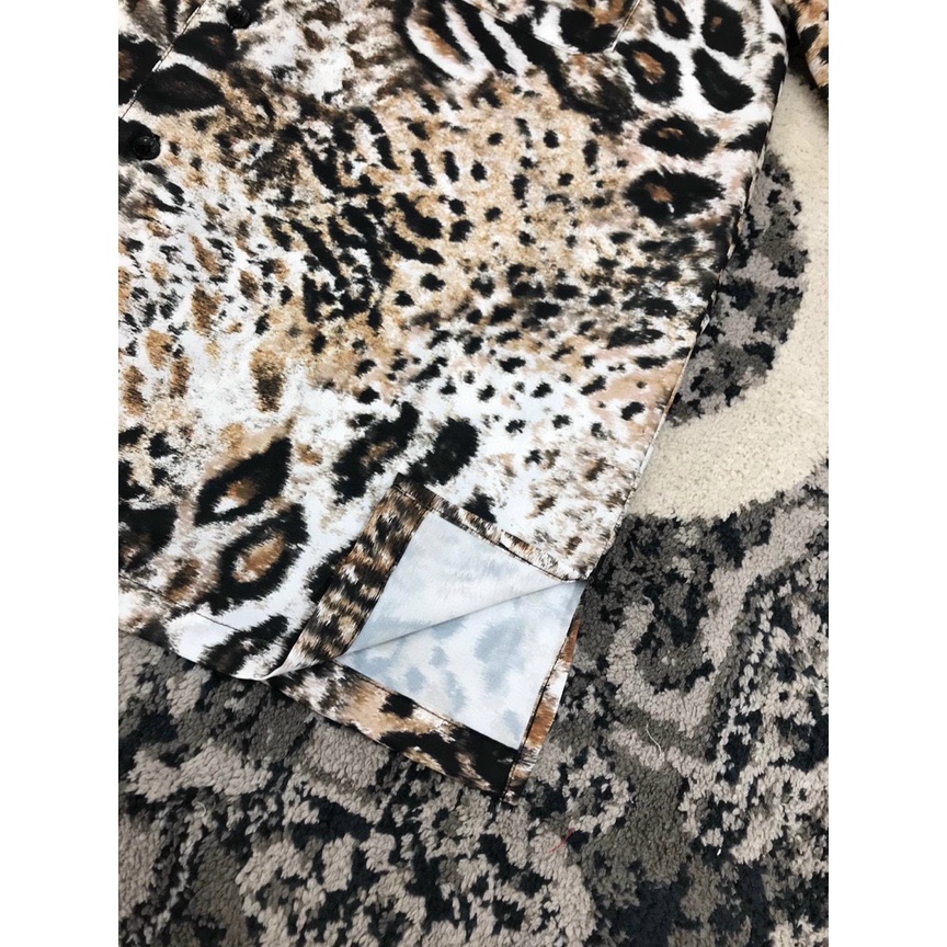 Áo sơ mi nam FLEX Fullbox hình, vải lụa thoáng mát, mềm mịn, không nhăn, thấm hút | Áo sơ mi nam da báo