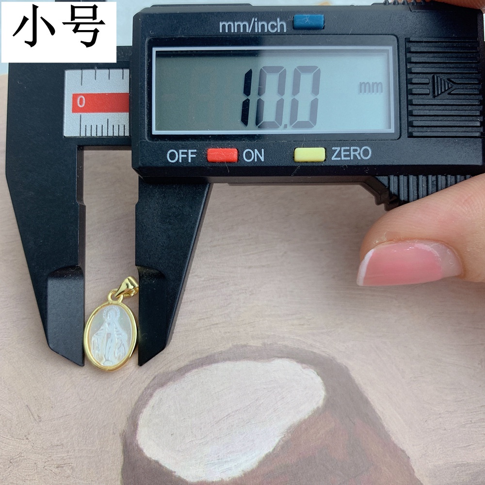 Mặt Vòng cổ Bằng Đá Fritillary Virgin Mary Phong Cách Âu Mỹ Tự Nhiên