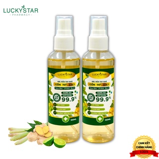 Xịt Khử Khuẩn Gừng Sả Chanh Bạc Hà Lucky Star Combo 2 x 100ml