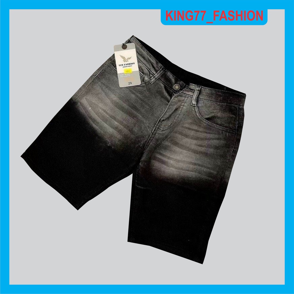 Quần short jean nam phối loang siêu đẹp chất bò vải dày mẫu mới shop KING77_FASHION chuẩn shop uy tín