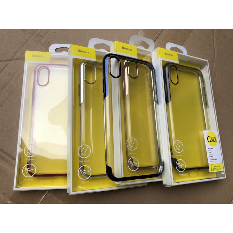 Ốp lưng trong suốt viền si màu Baseus Glitter Case cho IPhone XS Max/IPhone X - Huco Việt Nam