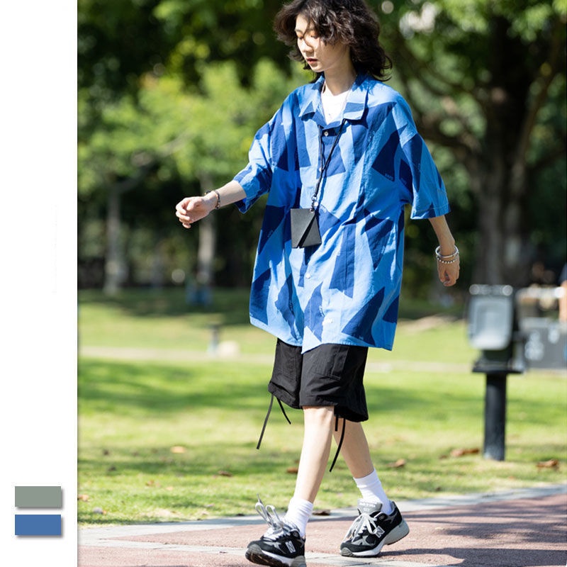 Áo Sơ Mi Ngắn Tay Dáng Rộng In Họa Tiết Thời Trang Mùa Hè Dành Cho Nam Và Nữ