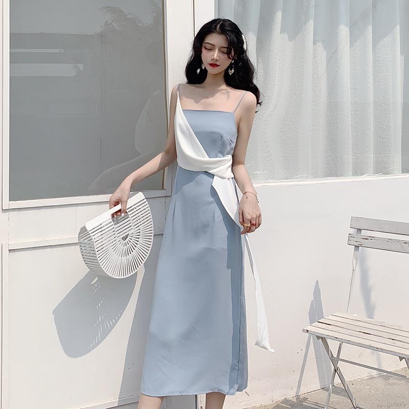 Đầm hai dây dáng dài mỏng phong cách Hàn Quốc nữ tính