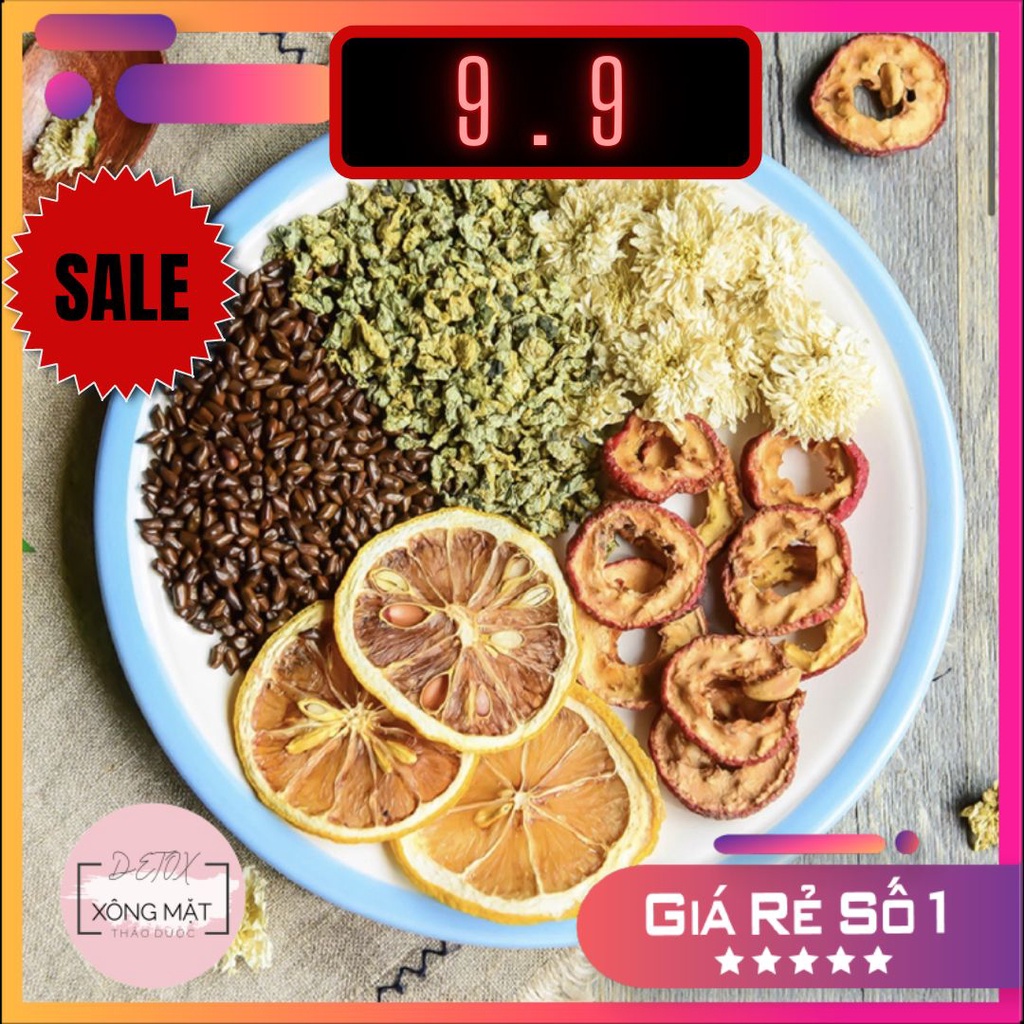 SET 20 gói trà detox hoa quả sấy khô - trà giảm cân + tặng kèm 1 gói xông mặt thảo dược