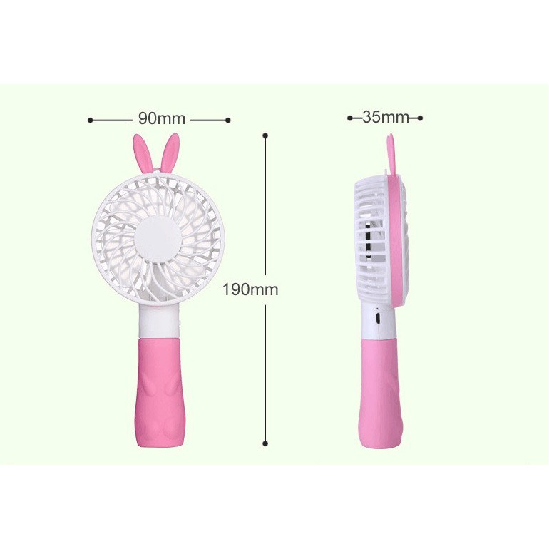 🔥Quạt cầm tay Tai Thỏ kèm dây đeo ĐI HỌC/ĐI LÀM/DU LỊCH - Hàng Cao Cấp - SIÊU MÁT - 3 Tốc Độ | BigBuy360 - bigbuy360.vn