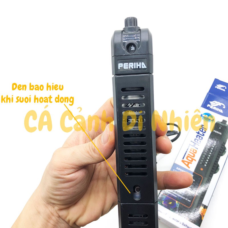 Cây sưởi ấm hồ bể cá Periha 300W HE-300 có lưới bảo vệ 22-34 độ C