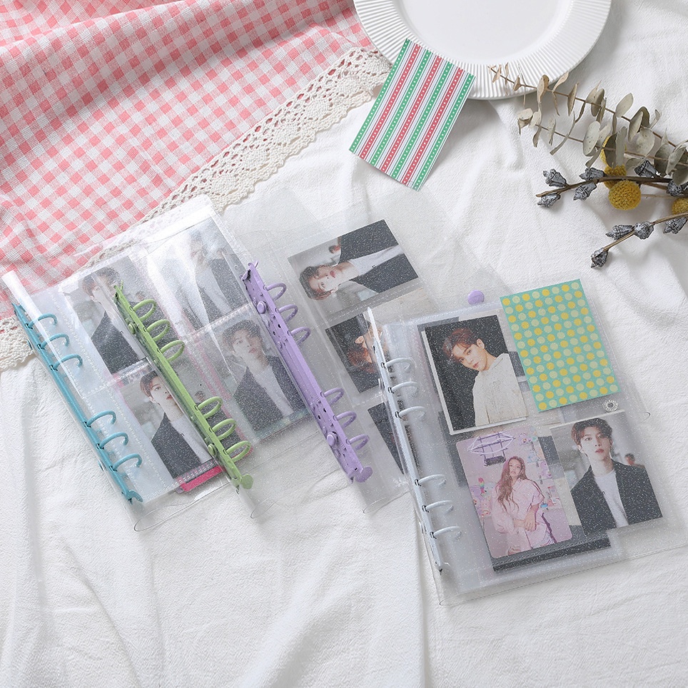 Sổ Còng Binder Bìa kẹp 4 ô gáy còng dùng đựng ảnh idol kpop làm cuốn nhật ký(có bán lẻ bìa kẹp)