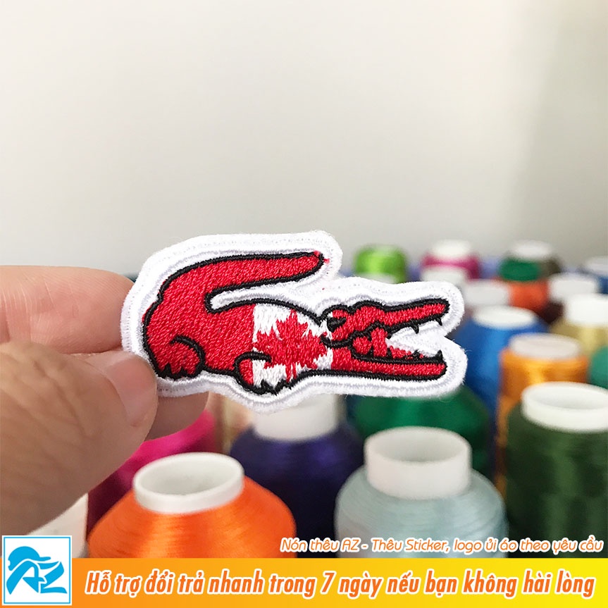 Mua Sticker vải thêu hình logo cá sấu Lacoste - Patch ủi quần áo balo ...