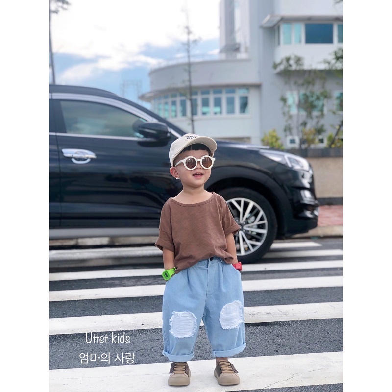QUẦN JEAN PHA GỐI STYLE HÀN QUỐC 020 DÀNH CHO BÉ GÁI VÀ BÉ TRAI IZE 80 ĐẾN 120