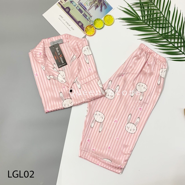 Bộ Đồ Ngủ Pijama Lụa Gấm Cao Cấp Tay Ngắn Quần Lửng 🔥FREESHIP🔥[ Ảnh chụp thật ] | BigBuy360 - bigbuy360.vn