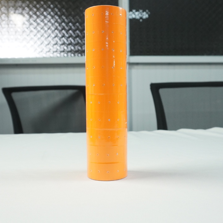 Cây 10 cuộn (4.000 tem) giấy bấm giá chính hiệu Guangjin nhiều màu dùng dán giá tiền, keo dính chắc, tem giấy sáng mịn