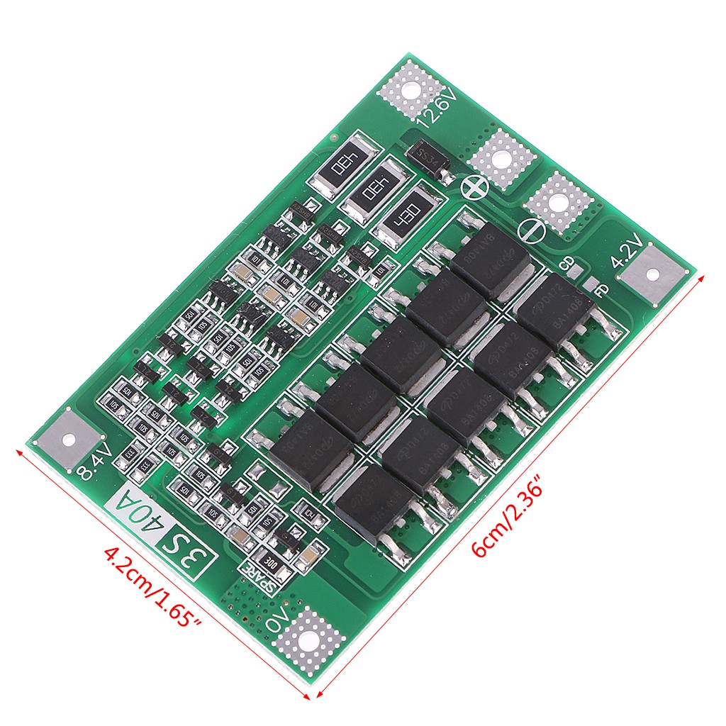 Bo mạch bảo vệ pin Lithium 3S 11.1V 12.6V 40A chuyên dụng