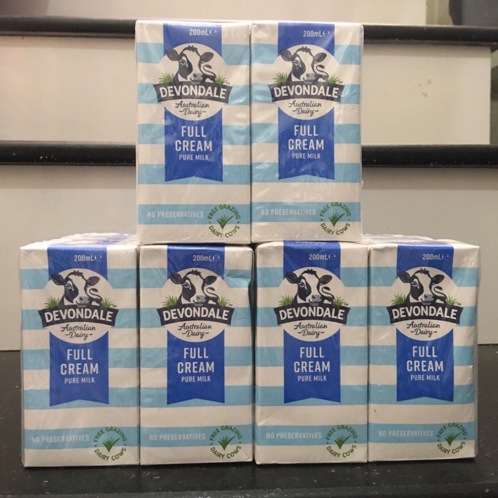 Sữa tươi nguyên kem Devon Dale 200ml lốc 4 hôp date 1.23