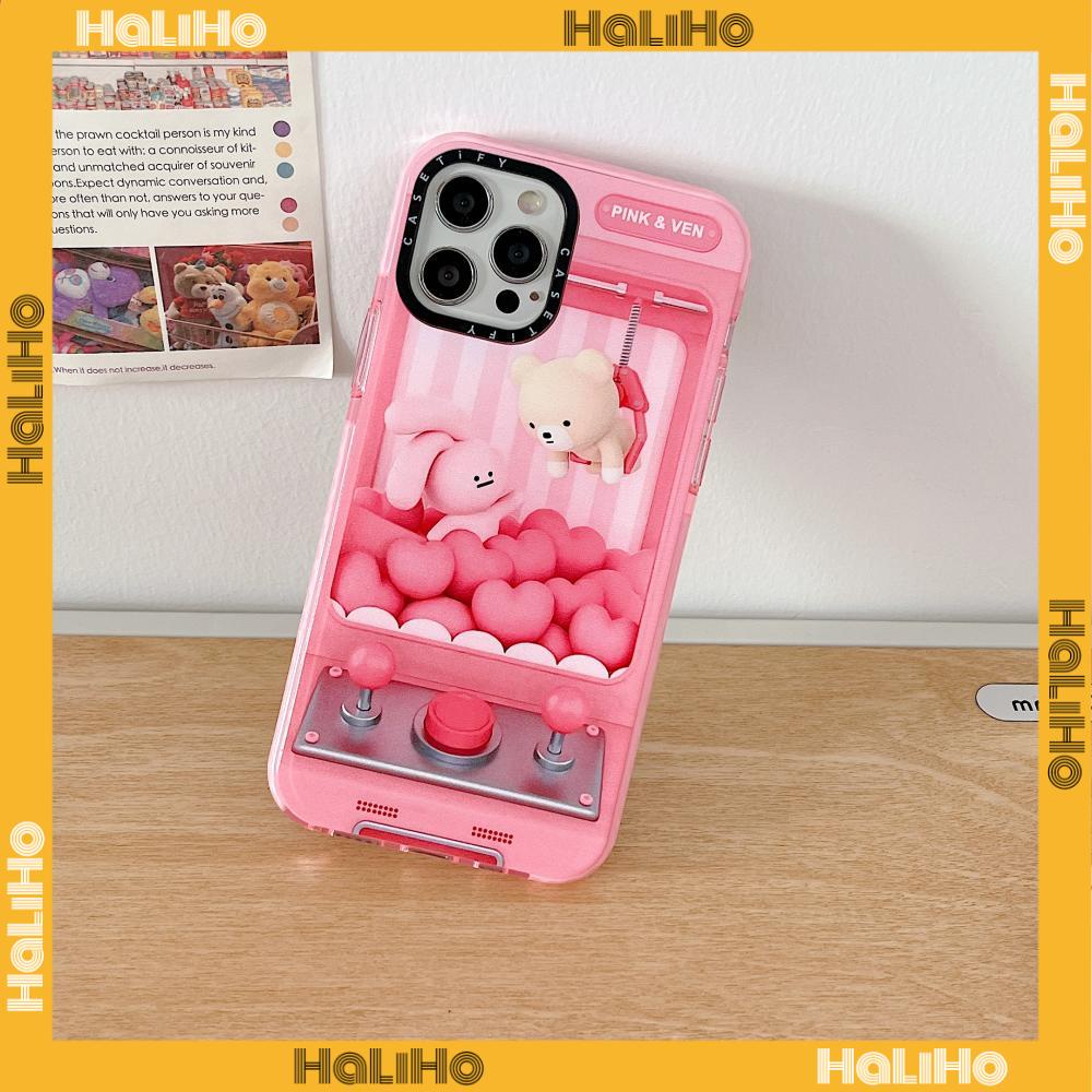 iPhone Case Thick Silicone Soft Case Clear Case Shockproof Camera Protection Pink Bear Cartoon Cute Compatible For iPhone 11 iPhone 13 Pro Max iPhone 12 Pro Max iPhone 7 Plus xr