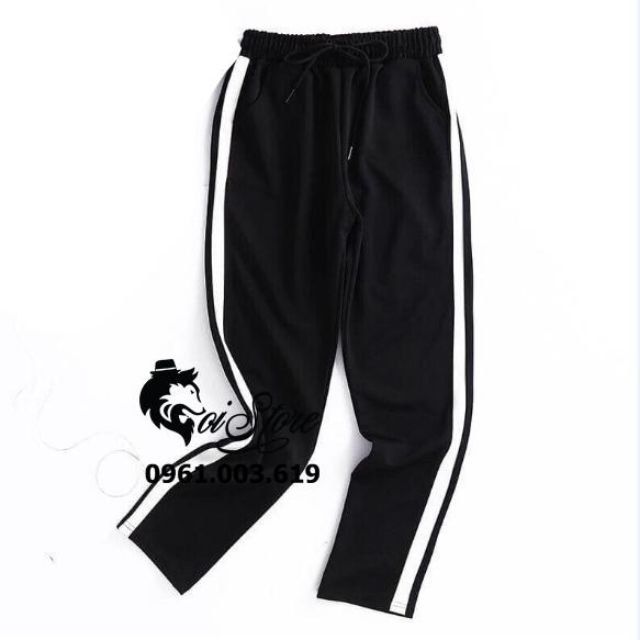 Quần jogger 1 sọc suông Nam Nữ 40-95kg thời trang Sói Store bigsize