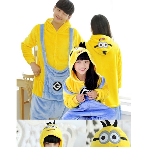 (Có sẵn) Thú hở mặt, bộ đồ ngủ, bộ đồ hoá trang minion cho người lớn