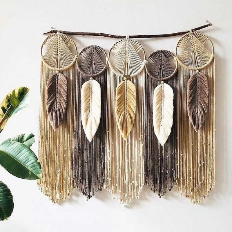Mành treo tường dreamcatcher macrame 100*110cm